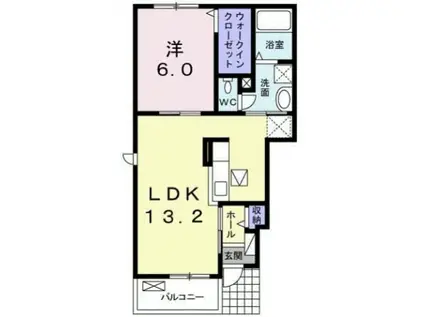 エスパス ド コンフォー(1LDK/1階)の間取り写真