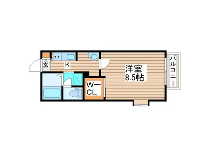 フォンティーヌ黒松(1K/1階)の間取り写真