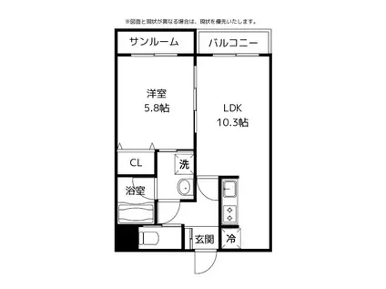 VIA・LATTEA II(1LDK/5階)の間取り写真