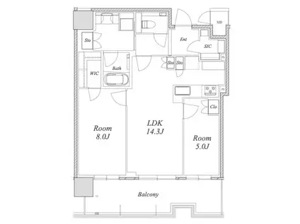 ザ・ファインタワー名古屋今池(2LDK/20階)の間取り写真