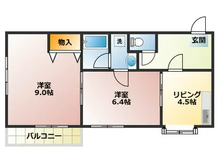 グランドメゾン桜(2LDK/2階)の間取り写真