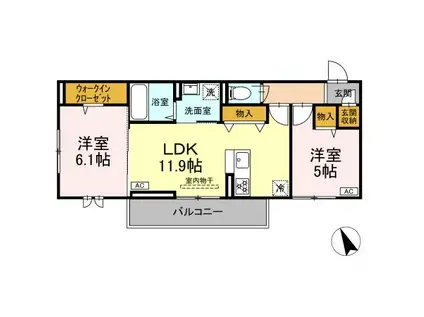 D-ROOM YT(2LDK/2階)の間取り写真
