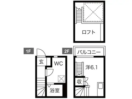 FECT RAYS(1K/1階)の間取り写真