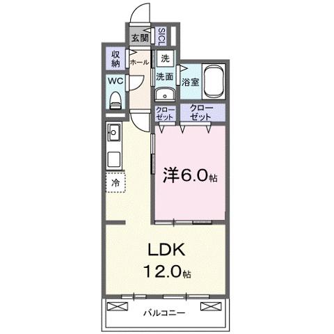フルール近江(1LDK/2階)の間取り写真