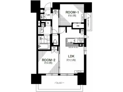 シティハウス蕨ステーションコート(2LDK/11階)の間取り写真