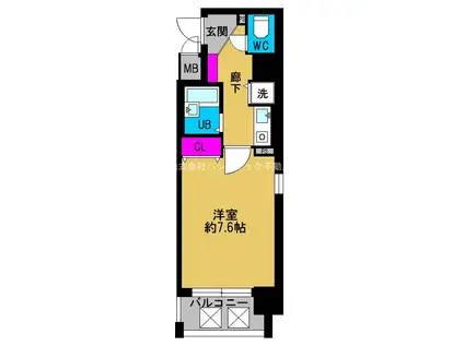 プレサンス西心斎橋(1K/7階)の間取り写真