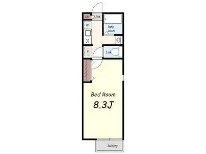 フォンテーヌ北町(1K/2階)の間取り写真