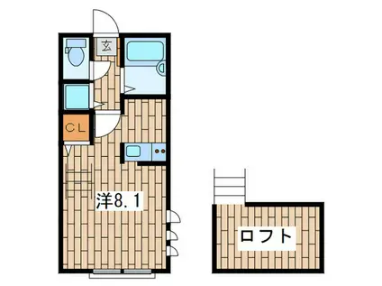 DAIYU 十八番館(ワンルーム/1階)の間取り写真