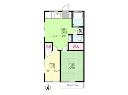 光荘5号館(2DK/1階)の間取り写真