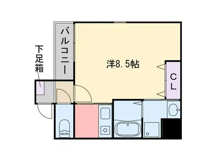 サンライズ姪浜(1K/2階)の間取り写真