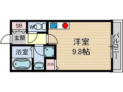 レジデンスKU(ワンルーム/5階)の間取り写真