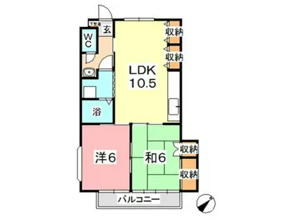 メゾン7110(2LDK/1階)の間取り写真