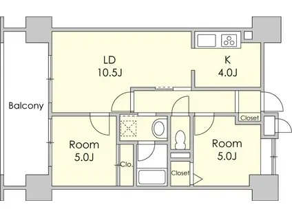アペゼ ミマナ(2LDK/1階)の間取り写真