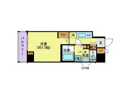 ZOOM西新宿(1K/3階)の間取り写真