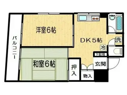 恩田ビル(2DK/4階)の間取り写真