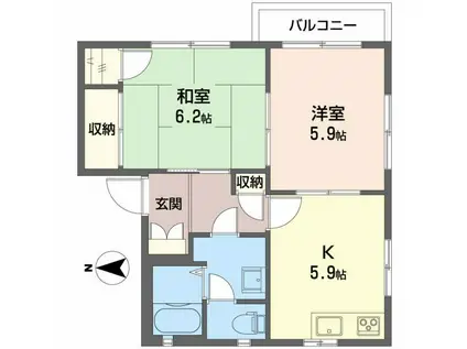 MAISON LESTC(2K/2階)の間取り写真