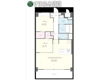 ベルアージュ(2LDK/2階)の間取り写真