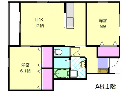 フォーサイト東郷UNIONI(2LDK/1階)の間取り写真