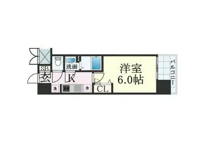 プレサンス大阪天満リバーシア(1K/6階)の間取り写真