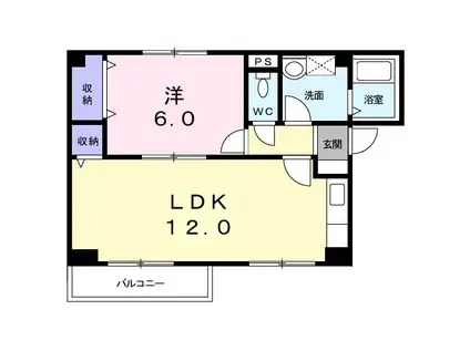 ファイングローブセカンド(1LDK/2階)の間取り写真