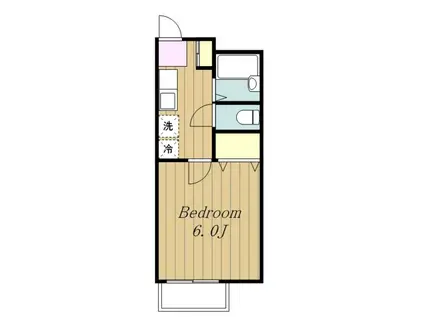 エコー向ヶ丘(1K/1階)の間取り写真