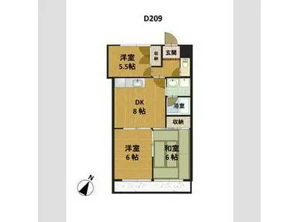 047 メゾン千咲(3DK/1階)の間取り写真