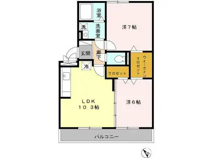 ブランルーチェ(2LDK/1階)の間取り写真