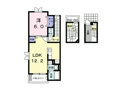 アコルデA(1LDK/3階)の間取り写真