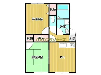 カーサ十禅寺(2DK/1階)の間取り写真