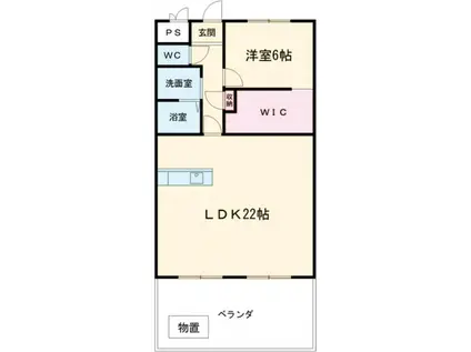 セラフィノI(1LDK/1階)の間取り写真