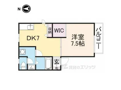 プチマイルーム(1DK/1階)の間取り写真