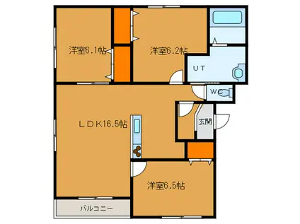 セゾンクレールAOYAGII(3LDK/4階)の間取り写真