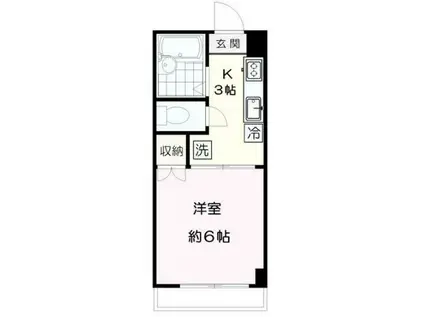 小田急線 和泉多摩川駅 徒歩3分 3階建 築37年(1K/2階)の間取り写真