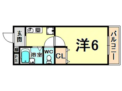 リーガルコート塚口(1K/4階)の間取り写真