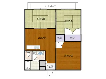 レジデンス三笠山(3LDK/3階)の間取り写真