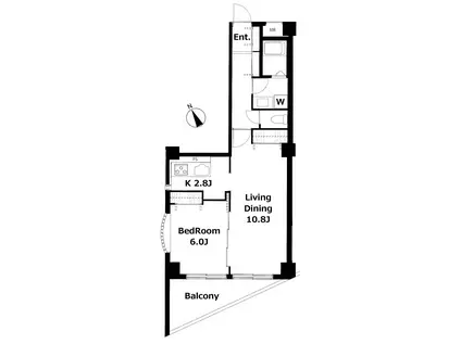 ソサエティオーパスツー(1LDK/3階)の間取り写真