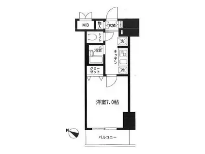 アイル東京向島(1K/12階)の間取り写真