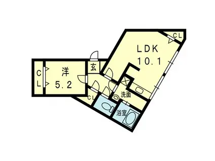 光の森グッディポイントII(1LDK/2階)の間取り写真