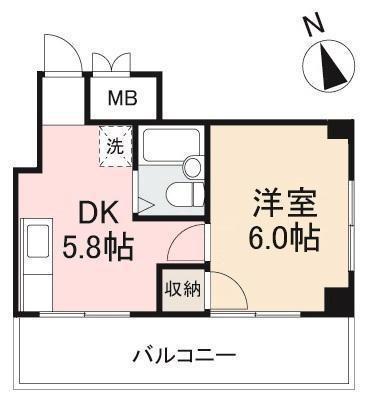 花園ハイツ(1DK/3階)の間取り写真