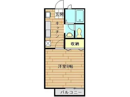 サンビレッジ武蔵野(1K/1階)の間取り写真