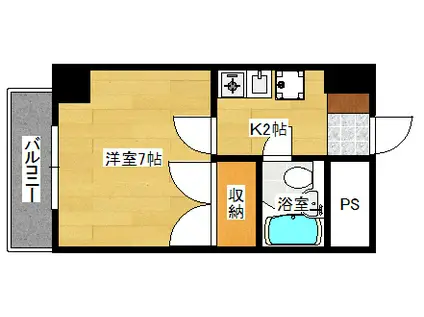 クレール東雲(1K/3階)の間取り写真