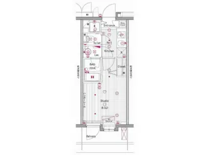 グランド・ガーラ横濱元町(1K/4階)の間取り写真