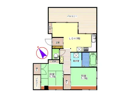 TKビル(2LDK/4階)の間取り写真