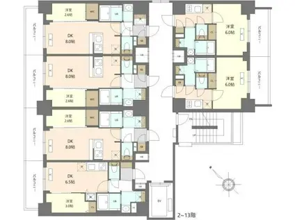 エスリードレジデンス ザ・グラン 梅田イースト(1K/3階)の間取り写真