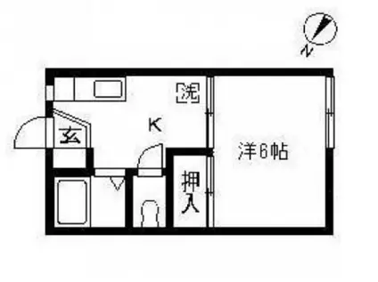 ビラデコスタ第1(1K/1階)の間取り写真