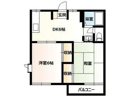 あいの坂ハイツ(2DK/2階)の間取り写真