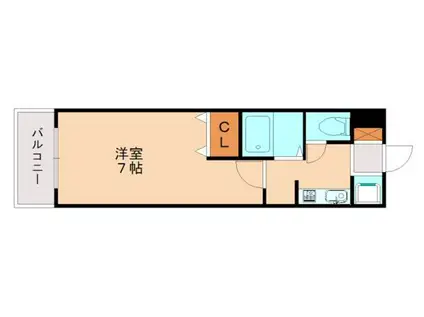 レークサイド香椎(1K/3階)の間取り写真