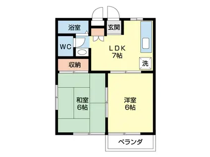 エリールさぎぬま(2DK/3階)の間取り写真