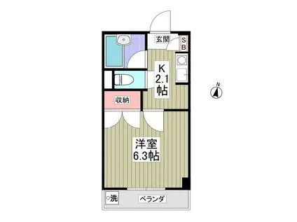 レジデンスTOYOUKE江曽島(1K/3階)の間取り写真