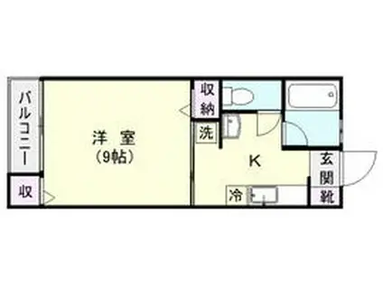 ロワパレス(1K/1階)の間取り写真